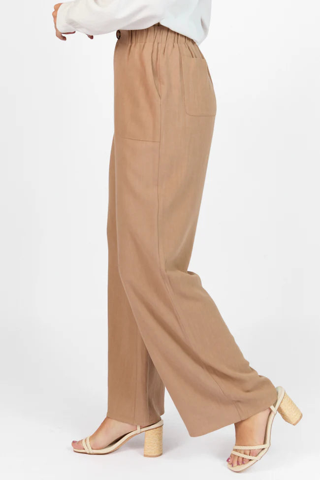 Wish For This Mocha Linen Blend Trousers