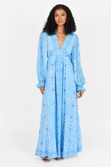 It's On Me Blue Bandana Print Maxi Dress