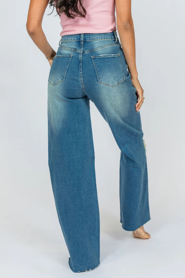 Kelsea Medium Wash Wide Leg Jeans