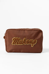 Brown "Makeup" Travel Pouch