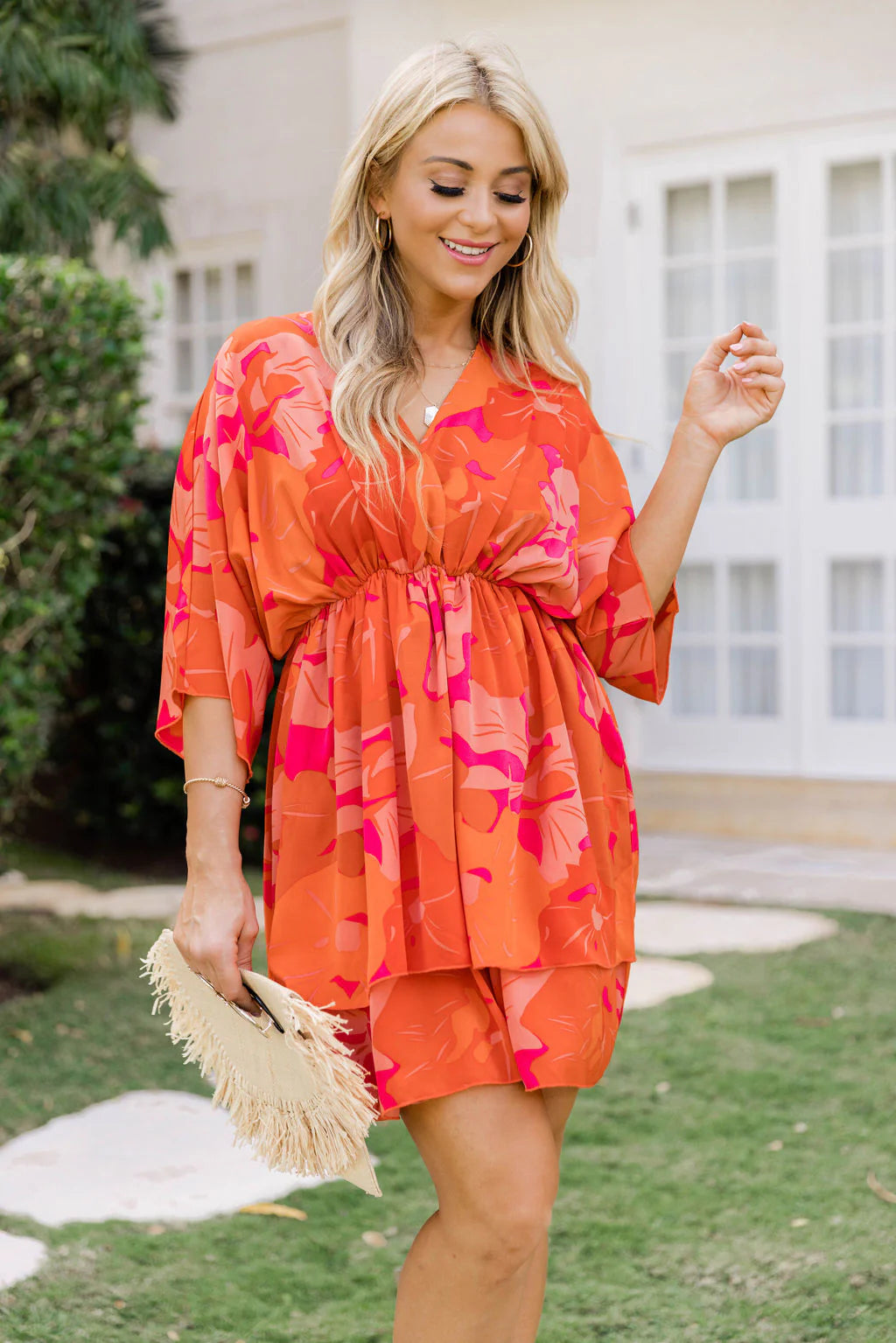 Feeling The Heat Orange Floral Mini Dress FINAL SALE