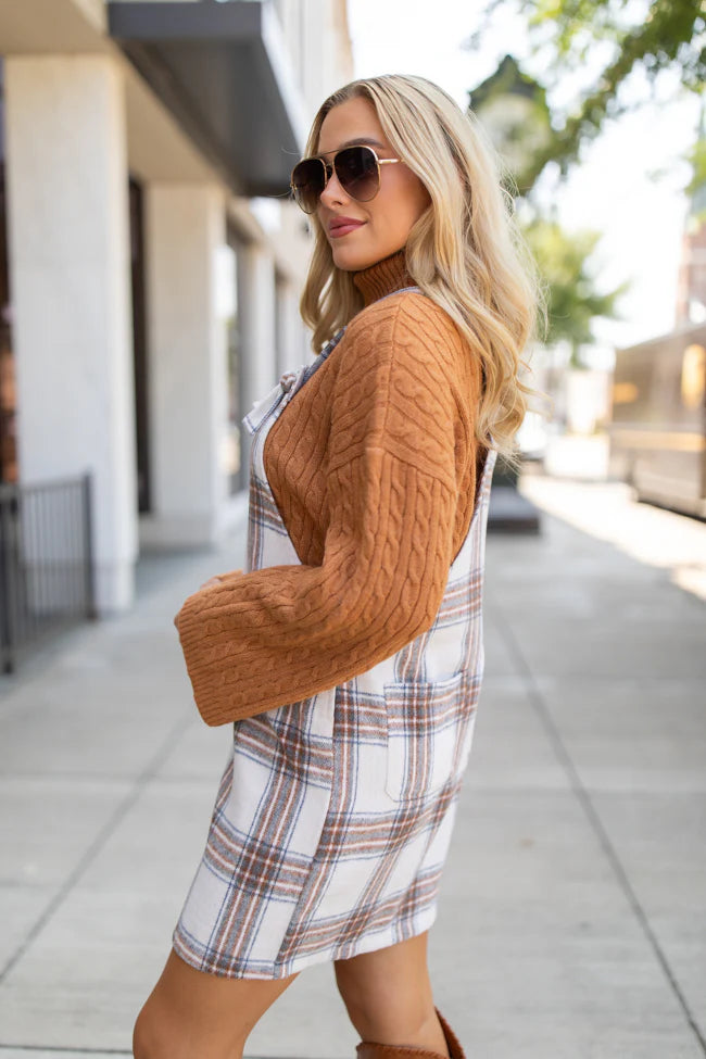 Over It Plaid Overall Mini Dress FINAL SALE