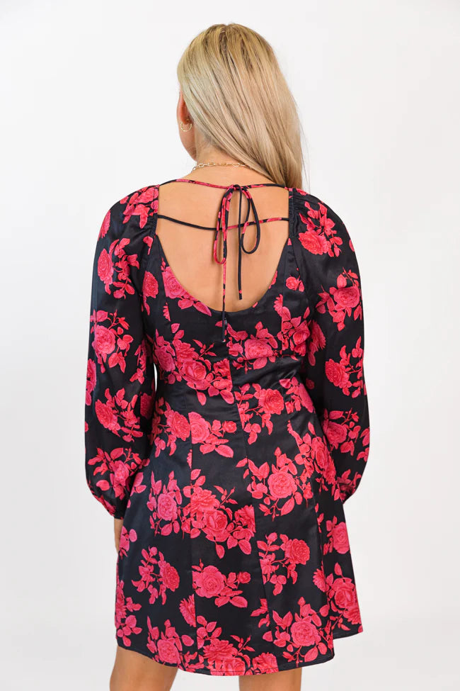 Couldn't Be Happier Multi Rose Print Mini Dress FINAL SALE