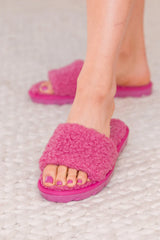 Carson Pink Sherpa Slide Slippers FINAL SALE