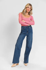 Kelsea Dark Wash Wide Leg Tall Jeans