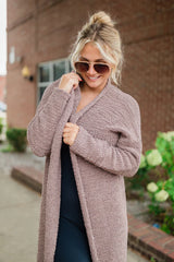 Slow Your Roll Mocha Long Popcorn Cardigan