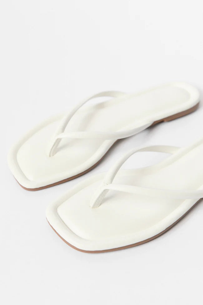 Sandy White Flip Flops