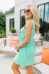 Everyday Casual Mint Babydoll Style Dress SALE