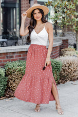 A Beautiful Day Rust Printed Maxi Skirt FINAL SALE