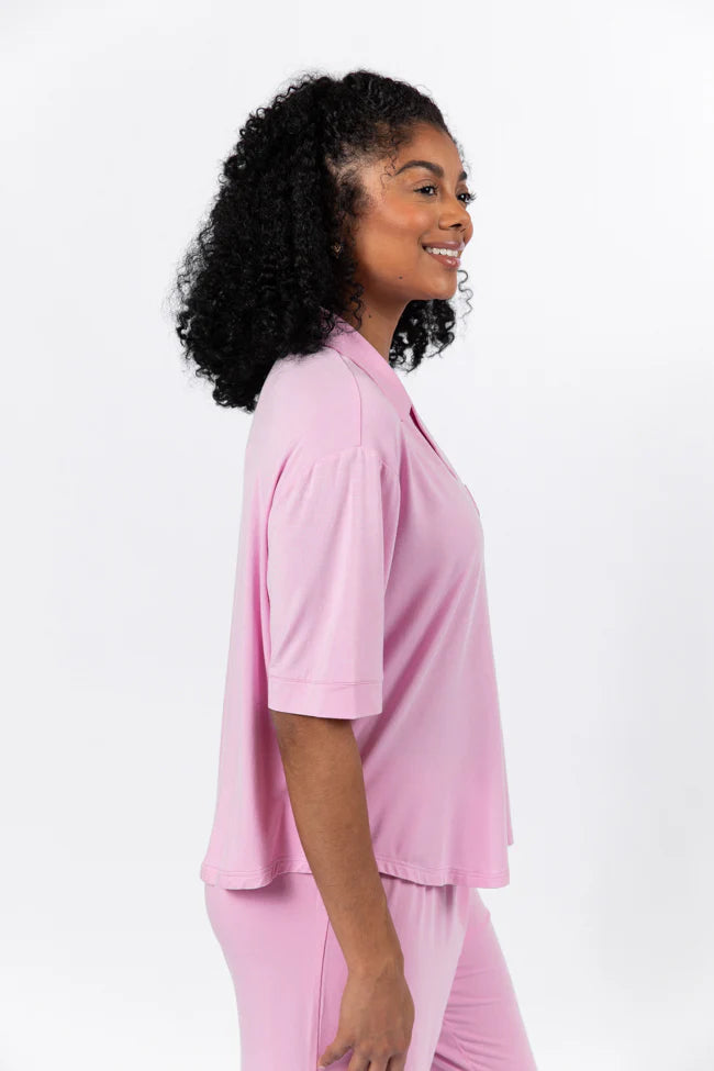 Good To Get Away Pink Bamboo Pajama Set FINAL SALE