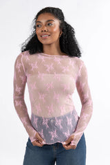 Speak Your Truth Pink Long Sleeve Layering Blouse FINAL SALE