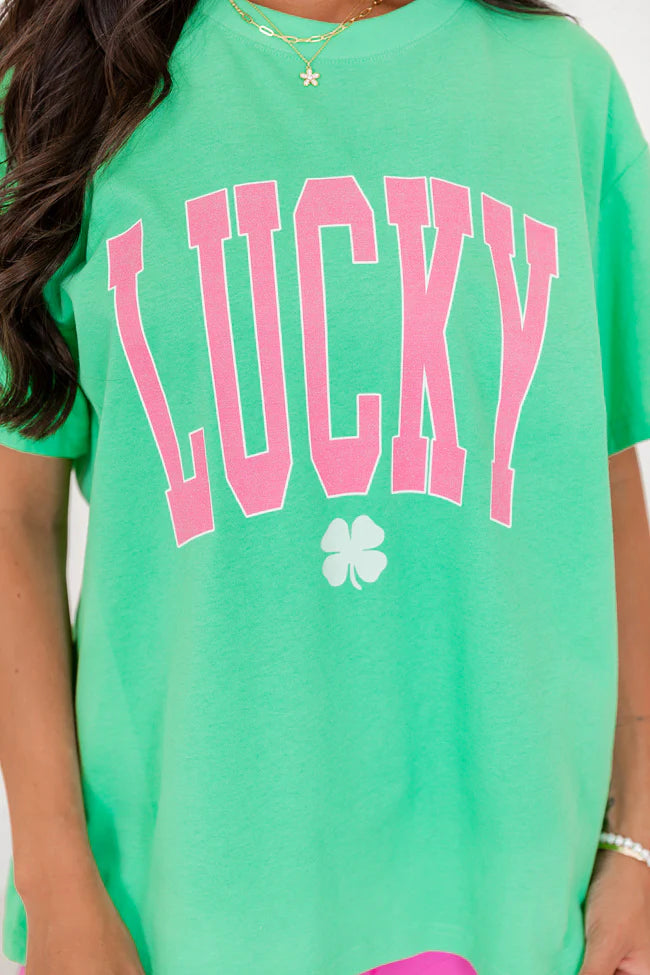 Lucky Block Green Oversized Graphic Tee