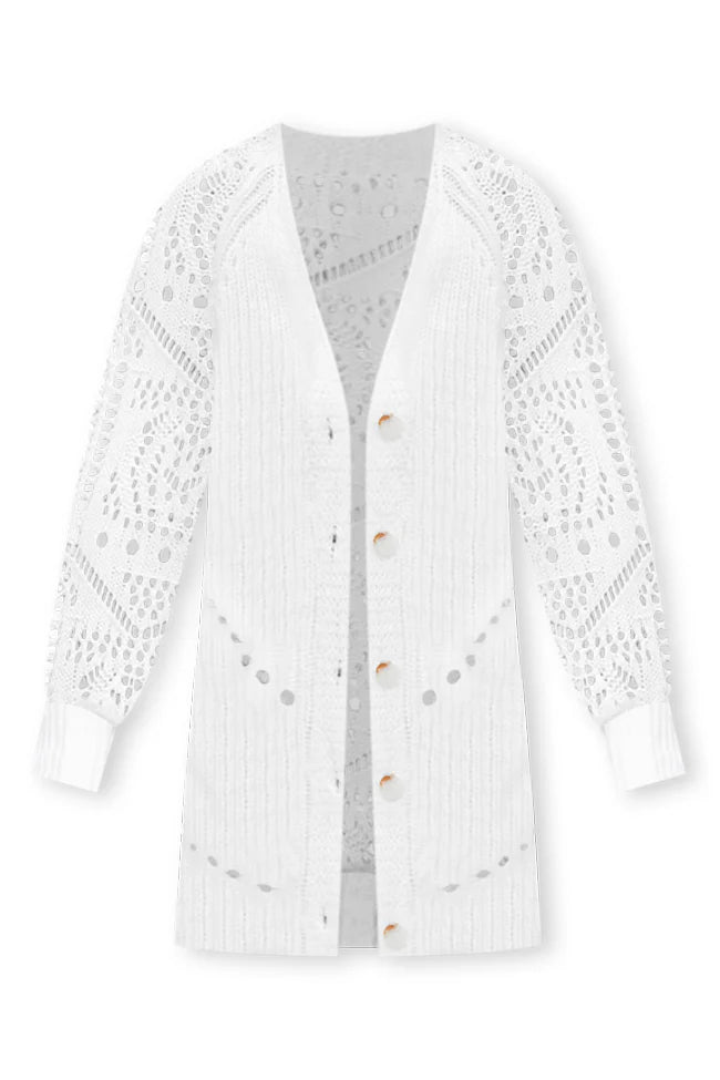 Feel Happiness Cream Crochet Cardigan SALE