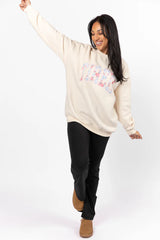 Tired Cream Oversized Graphic Sweatshirt