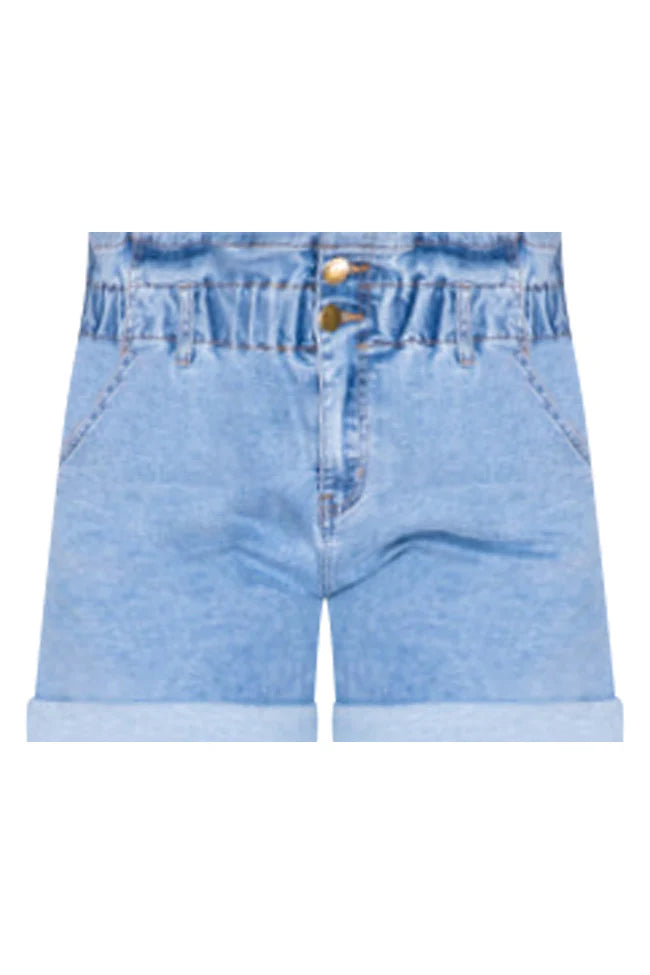 Watch Me Go Paperbag Cuffed Denim Shorts FINAL SALE