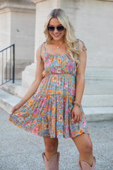 As Free As The Ocean Multi Print Babydoll Dress SALE