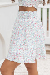 One More Time Ivory/Multi Floral Skirt FINAL SALE