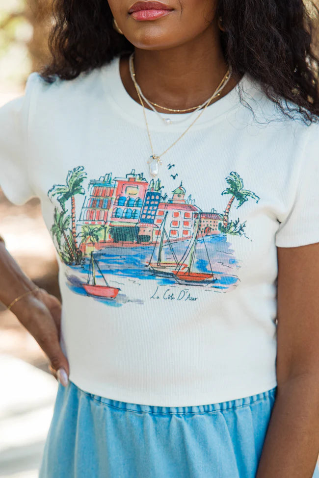 Castaway Ivory Watercolor Graphic Baby Tee SALE