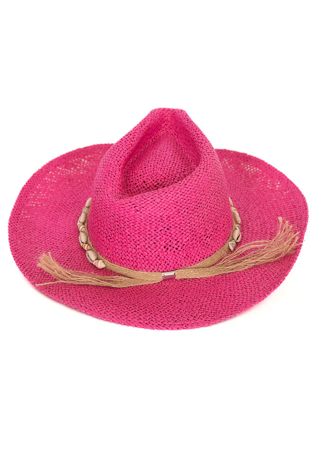 Beach Girl Fuchsia Shell Cowboy Hat SALE