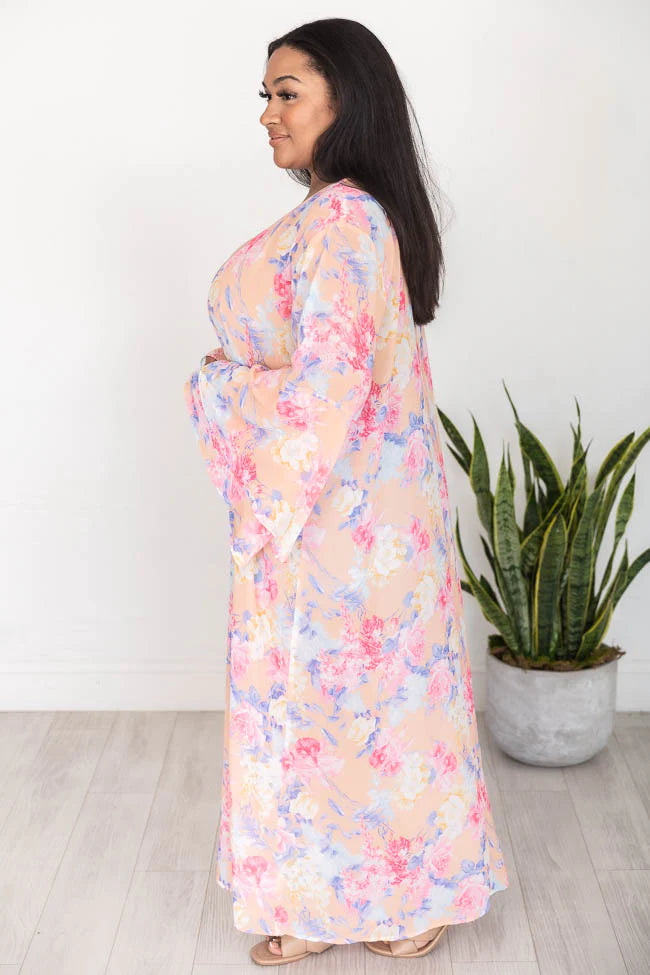 Truth About You Coral Floral Duster Kimono FINAL SALE