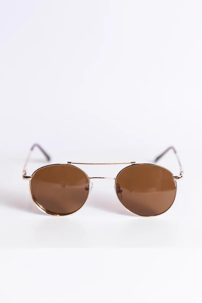 Gold Aviator Sunglasses