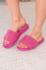 Carson Pink Sherpa Slide Slippers FINAL SALE