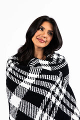 Make Me Believe Black And White Plaid Blanket SALE