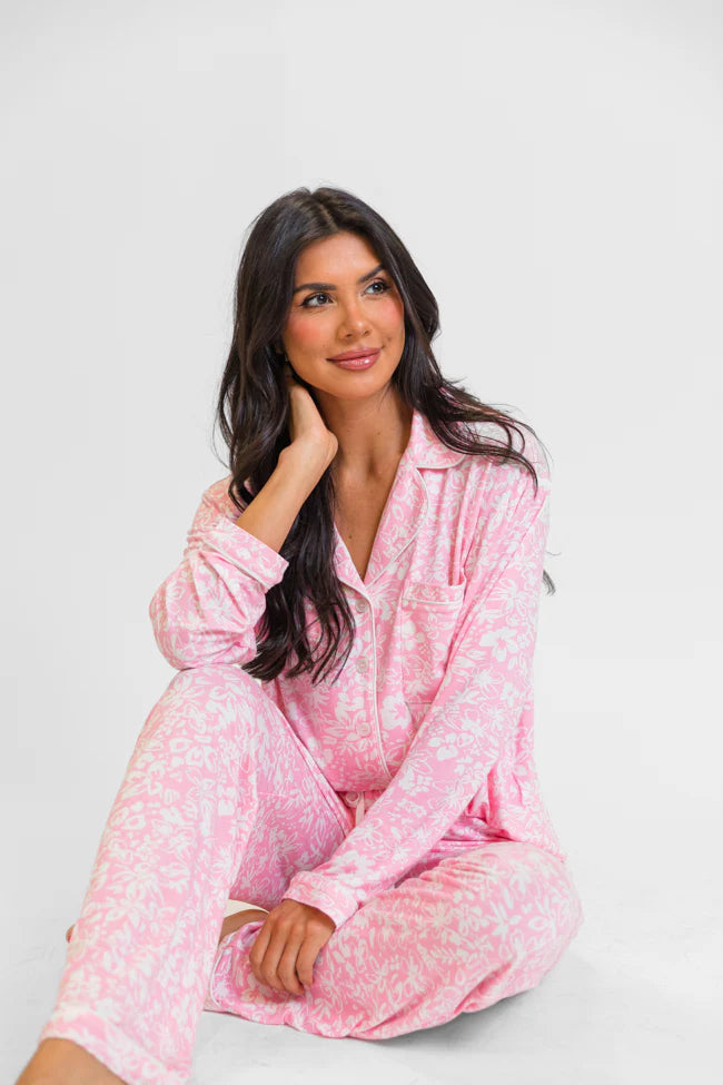 Good To Get Away In Kathy Floral Button Up Pajama Top