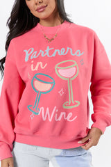 Partners in Wine Light Red Graphic Sweatshirt