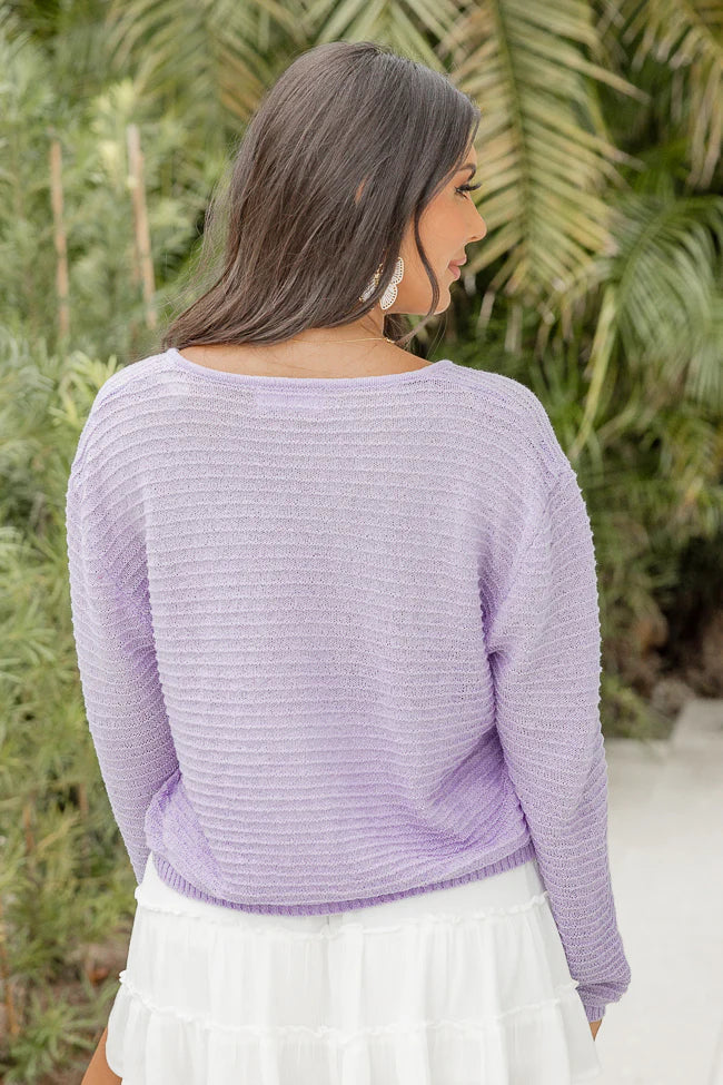 Must Be Fate Lavender V-Neck Sweater SALE