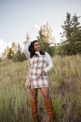 Over It Plaid Overall Mini Dress FINAL SALE