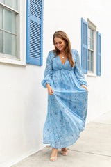 It's On Me Blue Bandana Print Maxi Dress