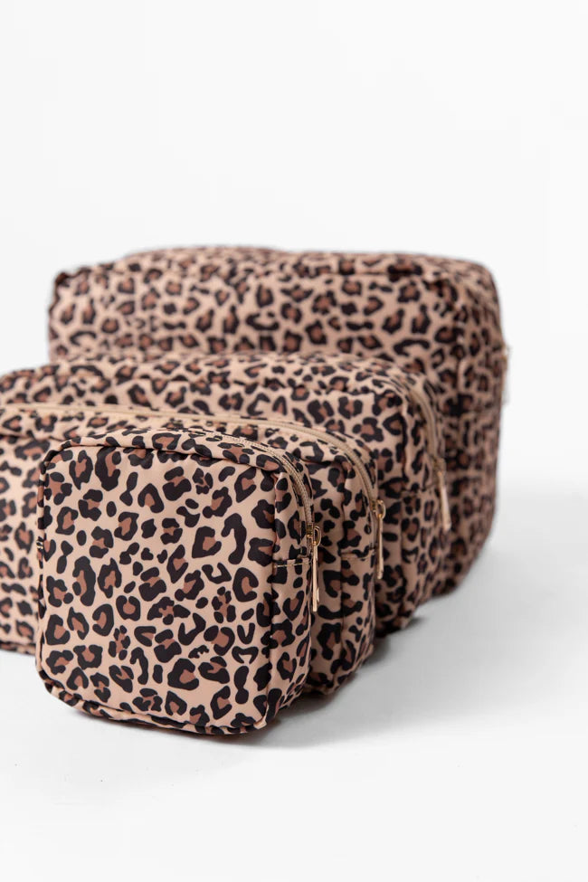 Leopard Travel Pouch Set