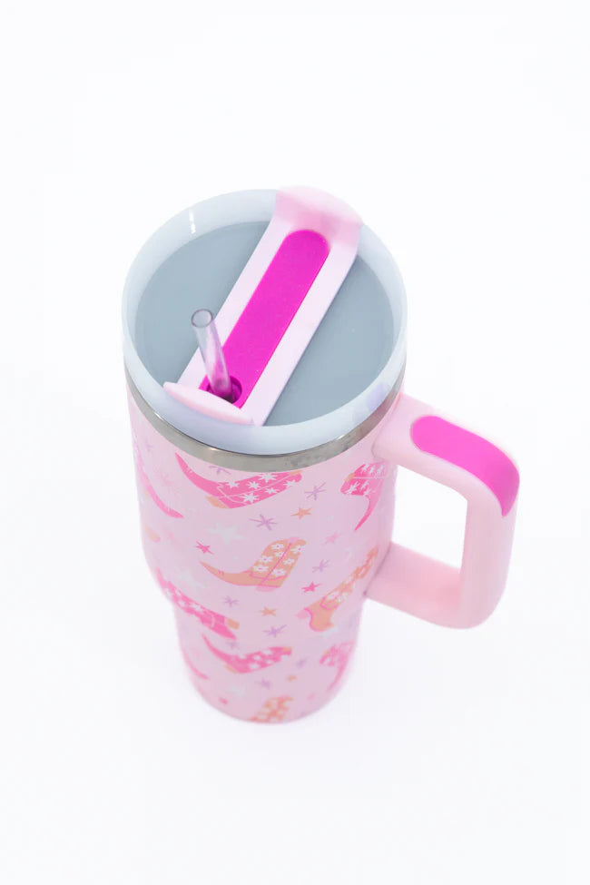 Sippin' Pretty In Giddy Up Girly 40 0z Drink Tumbler With Lid And Straw SALE