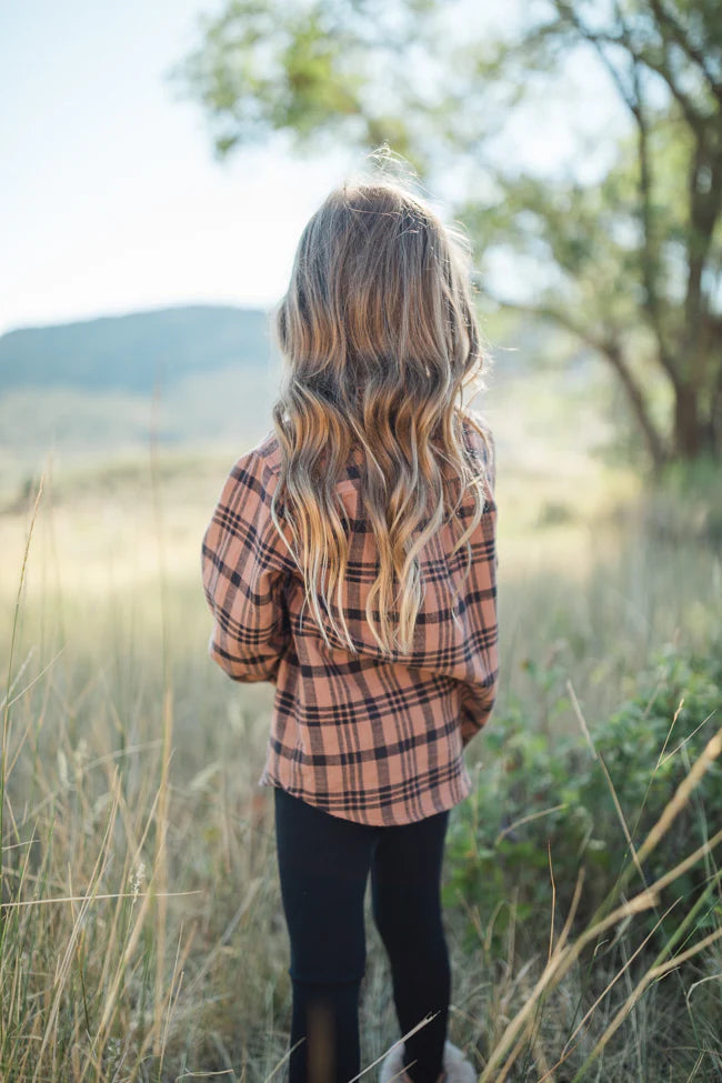 Kid's Nash Brown and Black Plaid Shirt