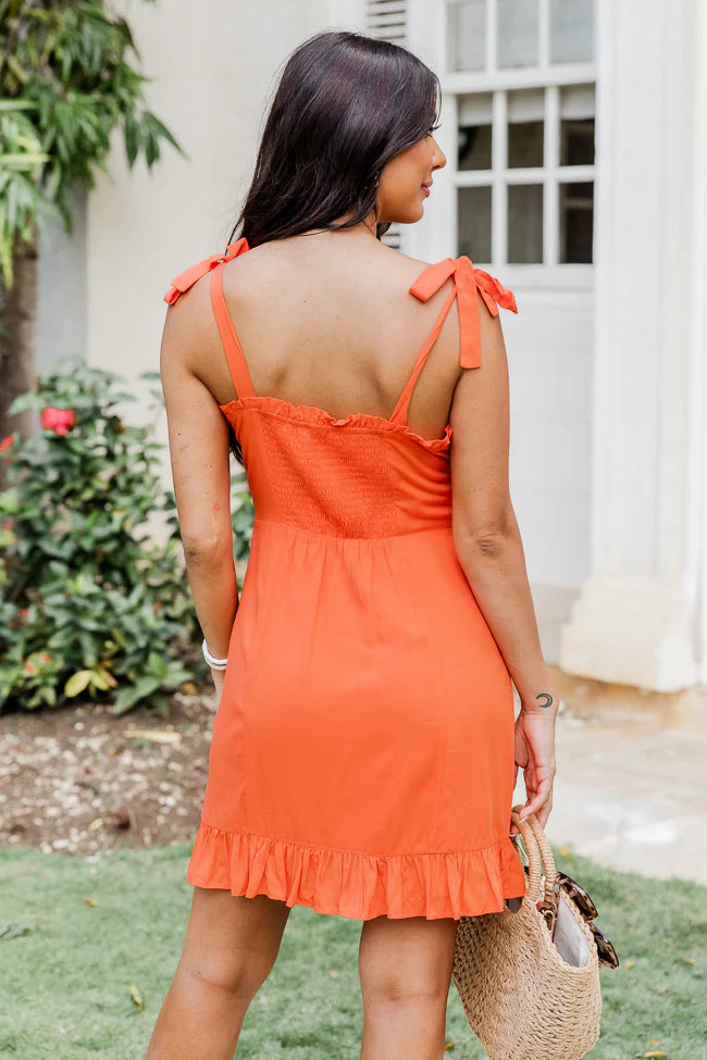 Make You Happier Orange Mini Dress FINAL SALE