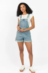 Common Ground Medium Wash Relaxed Fit Cuffed Overalls