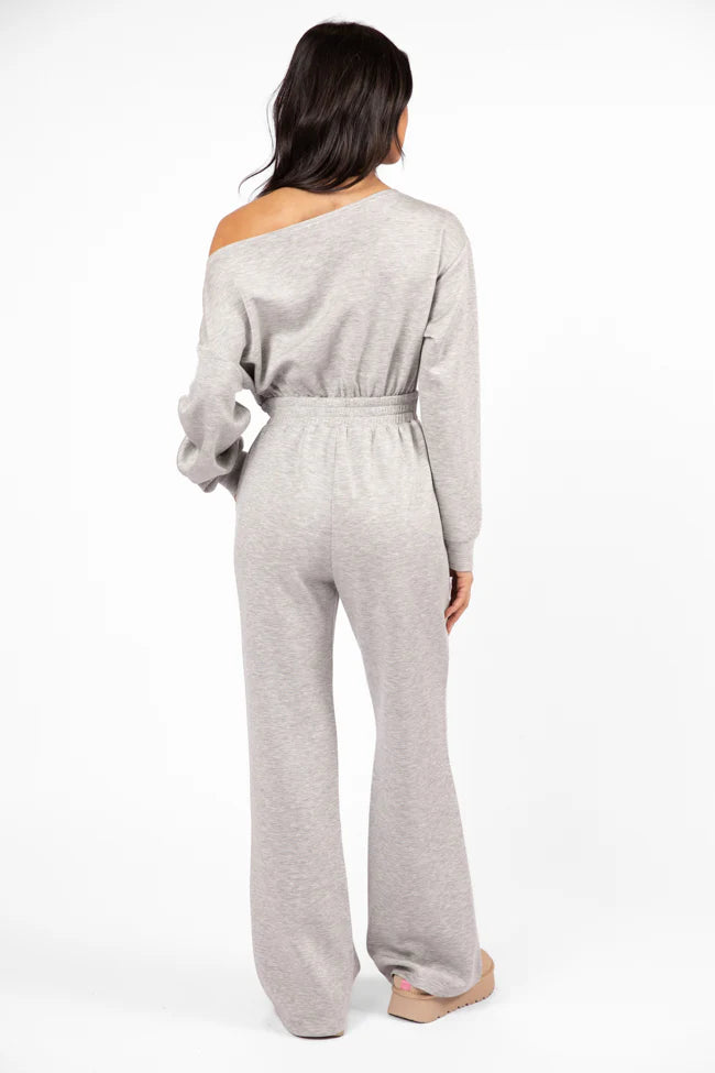 Wear It Out Heather Grey Boat Neck Jumpsuit SALE