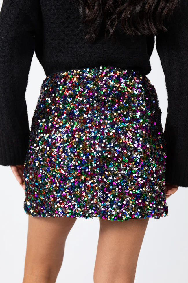 Fairy Lights Multi Sequin Mini Skirt FINAL SALE