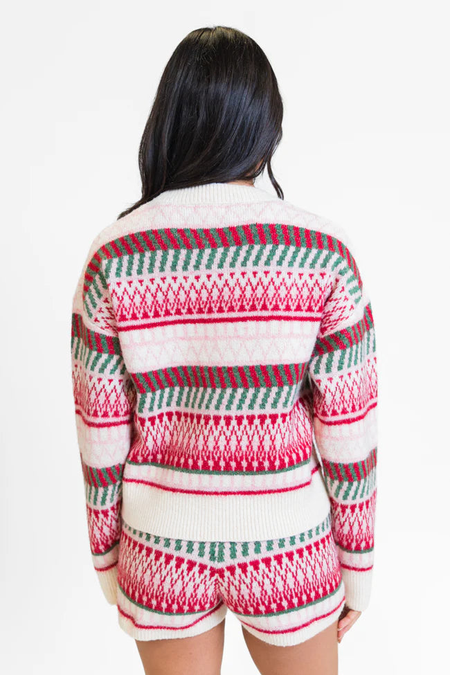 Casual Love Multi Fair Isle Knitted Sweater Set  FINAL SALE