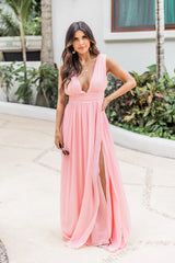 Passport Flight Blush V-Neck Maxi Dress FINAL SALE