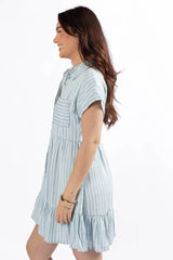 I Told You Striped Chambray Shirt Dress