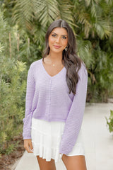 Must Be Fate Lavender V-Neck Sweater SALE