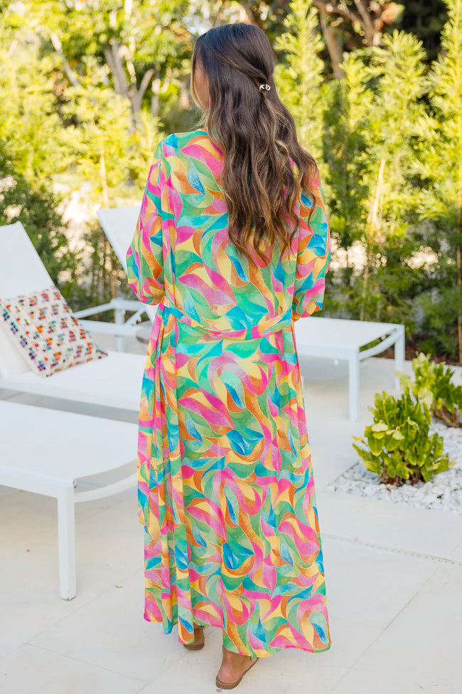 Eyes On Paradise in Kaleidoscope Dreams Belted Kimono Cover Up SALE