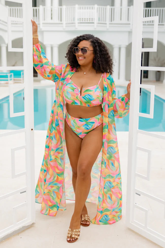 Eyes On Paradise in Kaleidoscope Dreams Belted Kimono Cover Up SALE