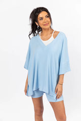 Love Me So Heather Blue Ribbed Knit Set