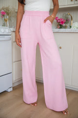 Let's Debrief Pink Wide Leg Sweater Pants SALE