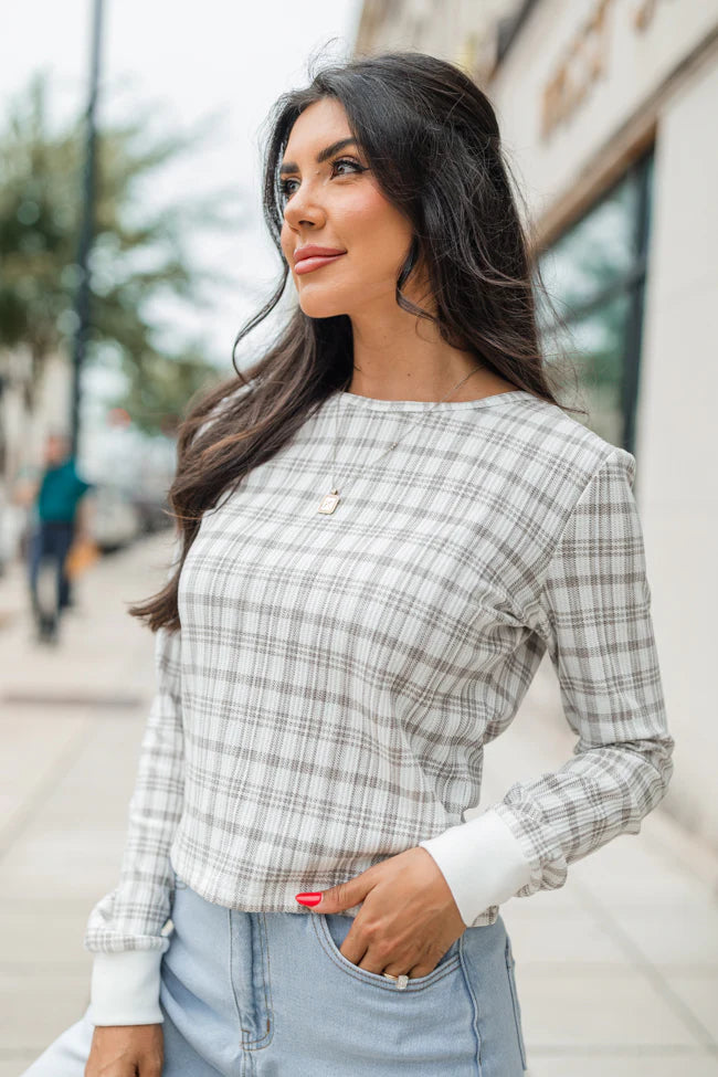 Layers Of Love In Plaid To Be Here Waffle Layering Top