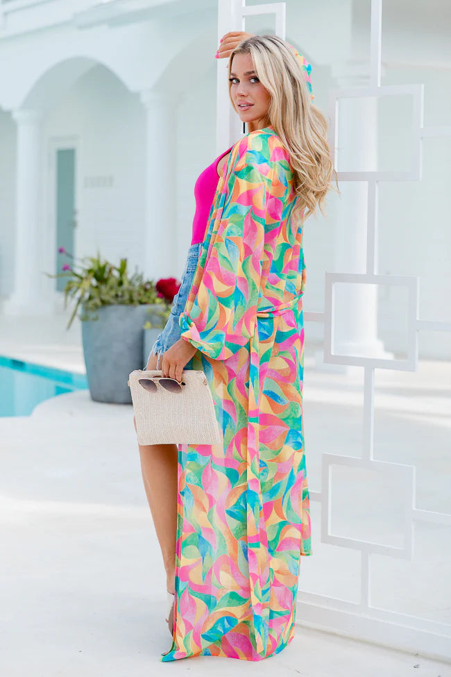 Eyes On Paradise in Kaleidoscope Dreams Belted Kimono Cover Up SALE