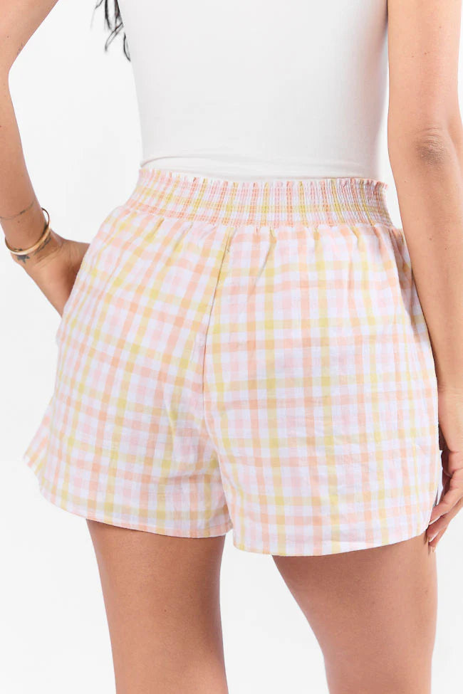 Keep It Brief Pink and Yellow Multi Gingham Boxer Shorts